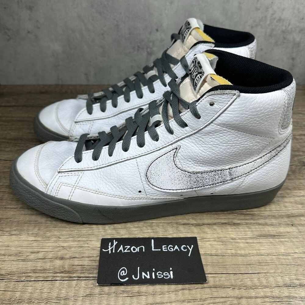 Nike~Men’s~Blazer '77 Mid 50 Years of Hip-Hop White/Grey/Black Sneakers~Size 12